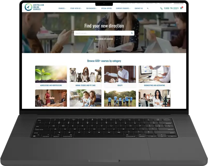 Australian Online Courses project portfolio by Web Nautical in India