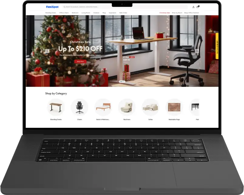 FlexiSpot project portfolio by Web Nautical in India