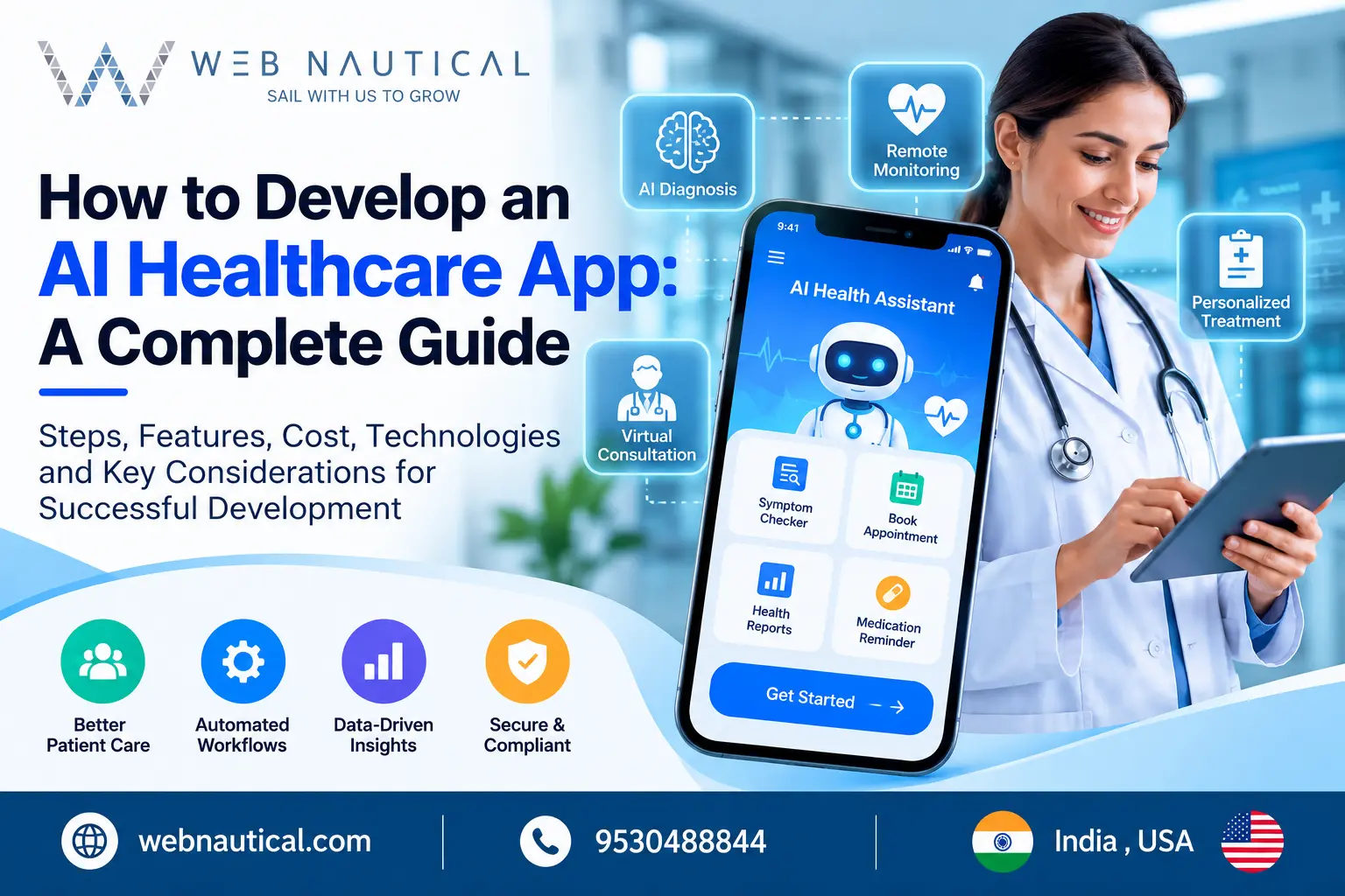 How to Develop an AI Healthcare App: Guide | Web Nautical